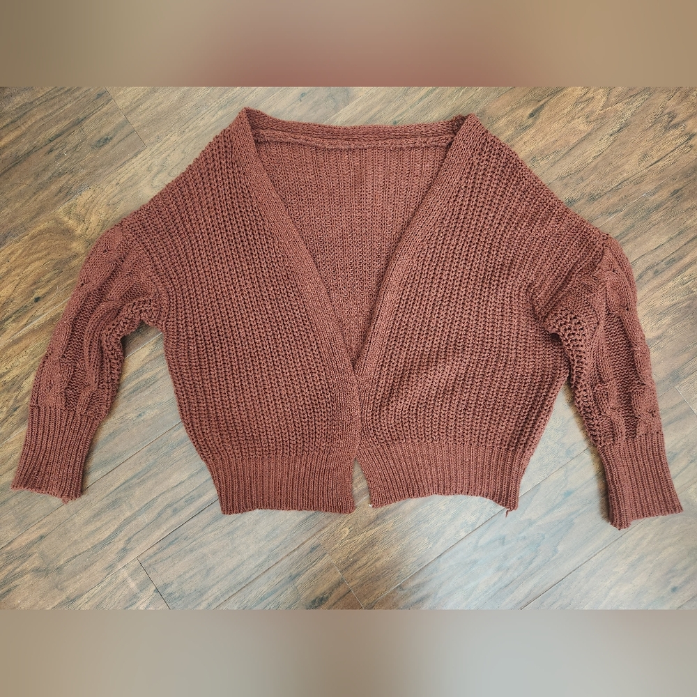 Hand Knit Chunky Oversized Cardigan Sweater Size M Fisherman Core Cozy Boho Chic